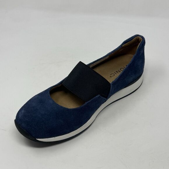 Vionic Cadee Loafers Womens 10 W Wide Blue Suede Mary Jane Slip On Shoes - Picture 8 of 16
